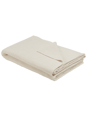 Beliani Kuscheldecke ASAKA in Beige - (W) 130 x (H) 1 x (L) 180 cm