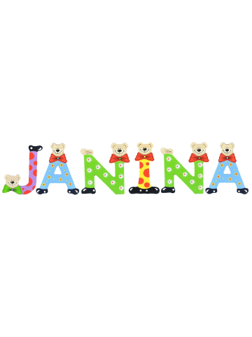 Playshoes Deko-Buchstaben "JANINA" in bunt