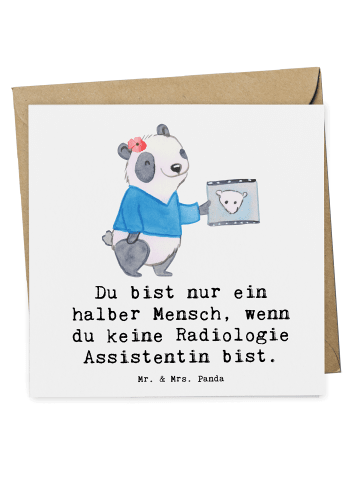 Mr. & Mrs. Panda Deluxe Karte Radiologie Assistentin Herz mit Sp... in Weiß