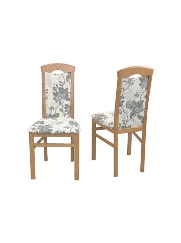 möbel-direkt 4-Fuß-Polsterstuhl 2Stühle in Eiche/beige