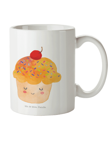 Mr. & Mrs. Panda Camping Tasse Cupcake ohne Spruch in Weiß