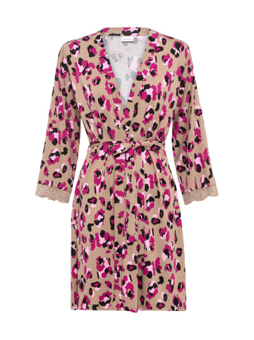 LASCANA Kimono in pink-beiger Leoprint