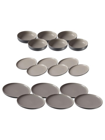 Ritzenhoff & Breker 18er Set Teller und Schalenset Jasper in grau