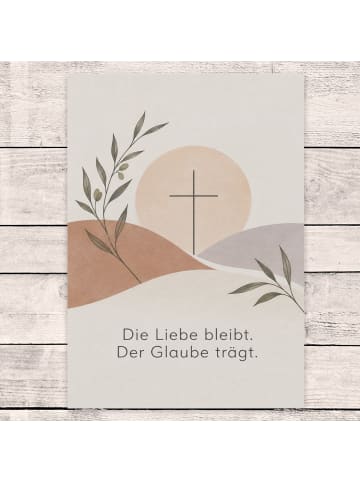 Trauerspruchkarte Kreuz minimalistisch Design m... in Weiß