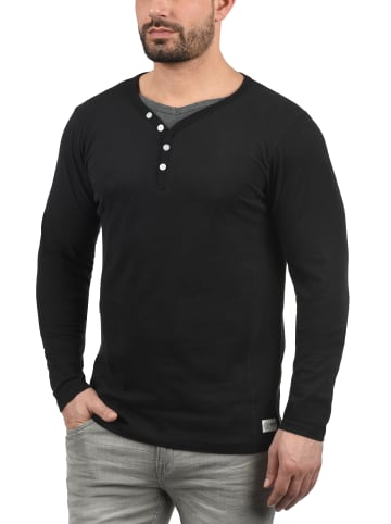 !SOLID Langarmshirt SDDoriano 21102908ME Longsleeve im Double-Layer Look in Schwarz