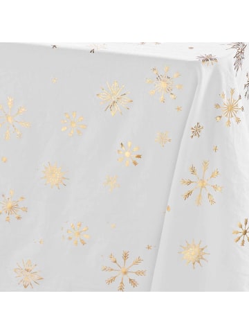 Douceur d’Intérieur Rechteckige Tischdecke mit goldener Verzierung, ASTRELIA in Weiß, 240 x 140 cm