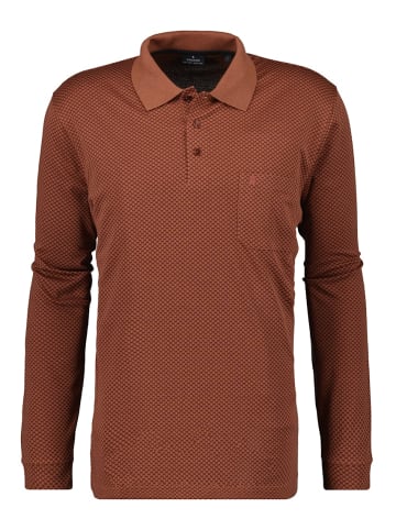 Ragman Softknitpolo Jacquard, Langarm in Orange