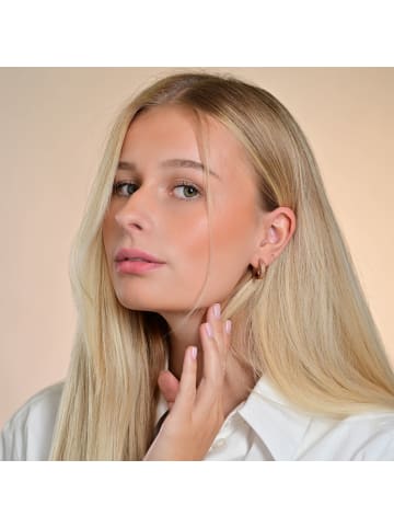 Adeliás Damen Ohrringe – Klappcreole aus Edelstahl in gold