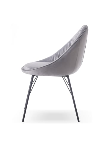 B&D Home 2er-Set: Esszimmerstuhl MILA in Grau - (B)50,5 x (H)84,5 x (T)62 cm