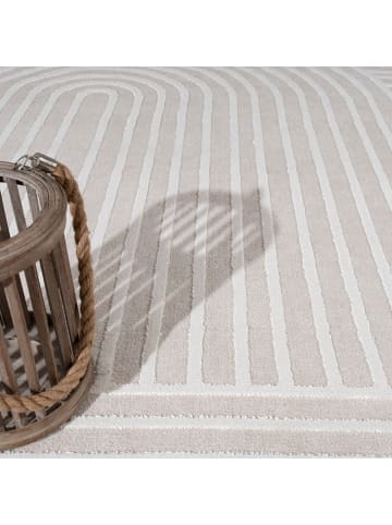 KADIMA DESIGN Teppich Kurzflor Abstrakt Wohnzimmer in Creme