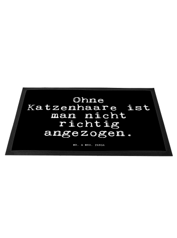 Mr. & Mrs. Panda Gummimatte Ohne Katzenhaare ist man... mit Spruch in Schwarz