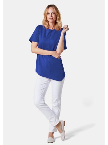 GOLDNER Kurzgröße:  Zipfelshirt mit asymmetrischem Saum in royalblau