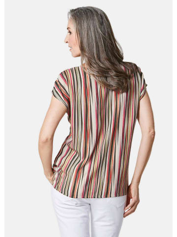 GOLDNER Streifenbluse mit Halbarm, überschnittene Schulter in bunt / gestreift