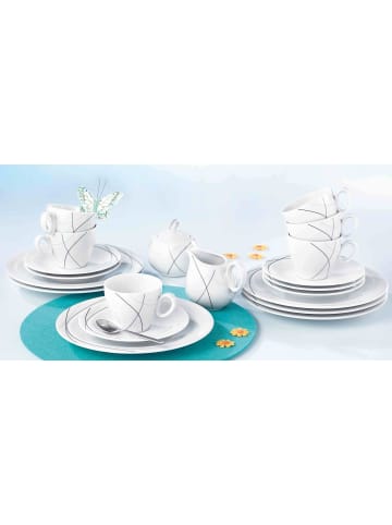 Seltmann Weiden 20er Set Kaffeeservice Trio Highline in schwarz-weiß