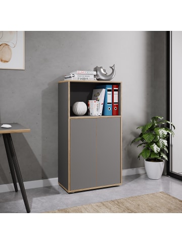 VCM  Büroschrank Aktenschrank Sideboard Salia 3fach in Anthrazit