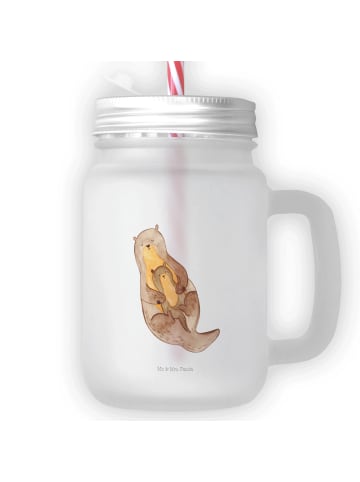 Mr. & Mrs. Panda Trinkglas Mason Jar Otter Kind ohne Spruch in Transparent