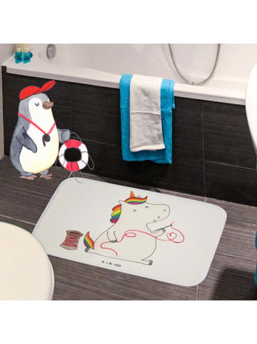 Mr. & Mrs. Panda duschmatte Einhorn Näherin ohne Spruch in Weiß