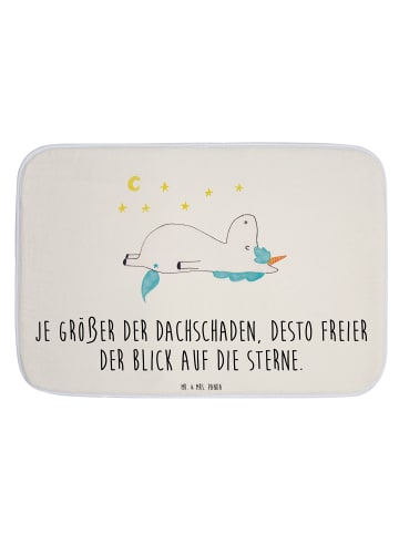 Mr. & Mrs. Panda Badematte Einhorn Sternenhimmel mit Spruch in Weiß