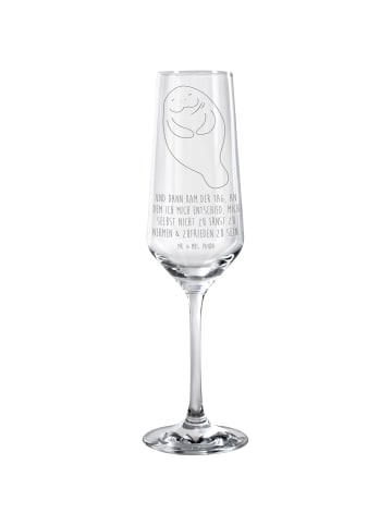 Mr. & Mrs. Panda Sektglas Seekuh Happy mit Spruch in Transparent