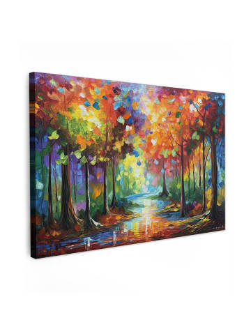 MuchoWow Leinwand bilder Bunter Wald (BxH)