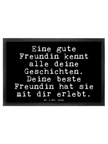 Mr. & Mrs. Panda Fußmatte Eine gute Freundin kennt... mit Spruch in Schwarz
