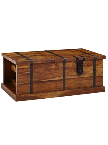 KADIMA DESIGN Couchtisch 100x60x40 cm Massivholz Truhentisch mit