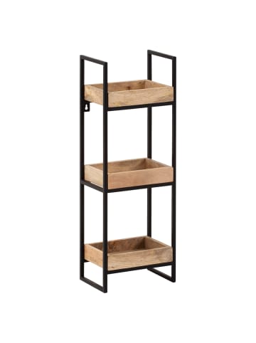 KADIMA DESIGN Wandregal 27x77x18 cm Massivholz / Metall Hängeregal
