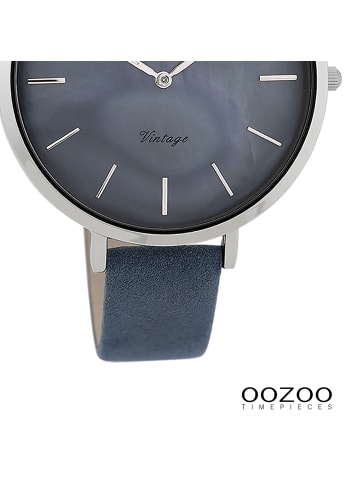 Oozoo Analog-Armbanduhr Oozoo Vintage Series blau groß (ca. 40mm)
