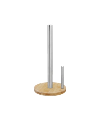relaxdays Küchenrollenhalter in Natur/ Silber - (H)33 x Ø 16 cm