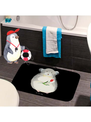 Mr. & Mrs. Panda Duschmatte Chinchilla Blume ohne Spruch in Schwarz