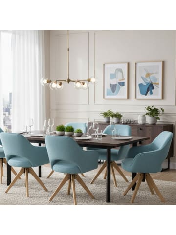 DUBI Möbel 2er-Set: Drehstuhl Mika-Lena in Hellblau - (B)60 x (H)87 x  (T)65 cm