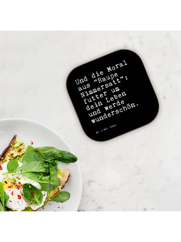 Mr. & Mrs. Panda Untersetzer Gläser Und die Moral aus... mit Spruch in Schwarz