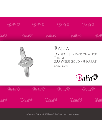 BALIA 333 Weißgold - 8 Karat Damen Ringe Blatt weißgold Fingerring 54 (17,2)