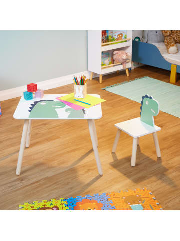relaxdays 2-tlg. Kindersitzgruppe in Weiß/ Grün