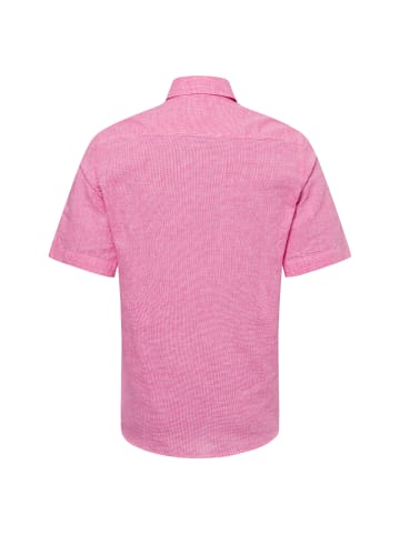 Nils Sundström Freizeithemd mit Leinen-Anteil in altrosa weiß - 0008