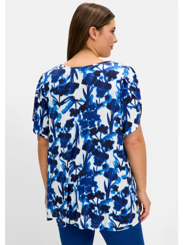sheego T-Shirt in kobalt-gemustert