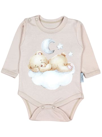 TupTam Baby Bekleidungsset Langarmbody Hose Mütze3 teilig in beige Modell 3