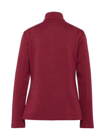 GOLDNER Kuschelweiche Strickfleece-Jacke in merlot / melange