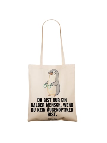 Mr. & Mrs. Panda Tote Bag Augenoptiker Herz mit Spruch in Creme