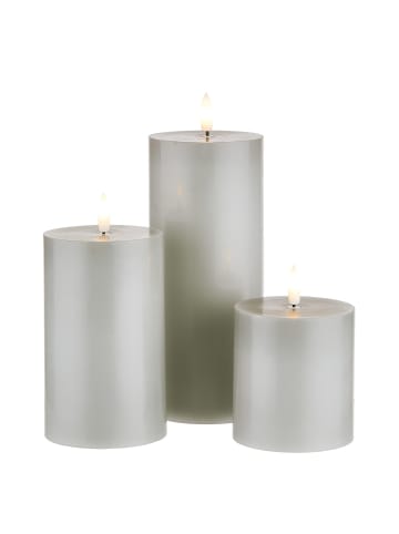 Butlers LED-Kerzen NORDIC LIGHT 3er-Set in Grau