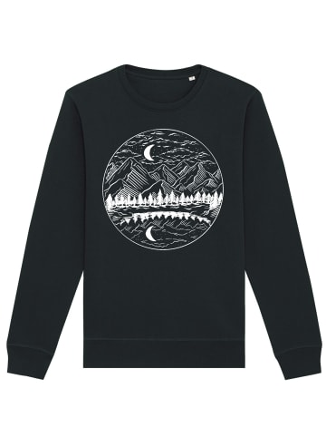 wat? Apparel Sweatshirt Mountains by night in Schwarz