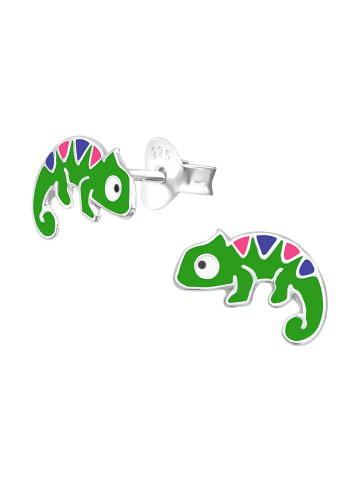 Alexander York Ohrringe, Ohrstecker CAMÄLEON in 925 Sterling Silber, 2-tlg. in green