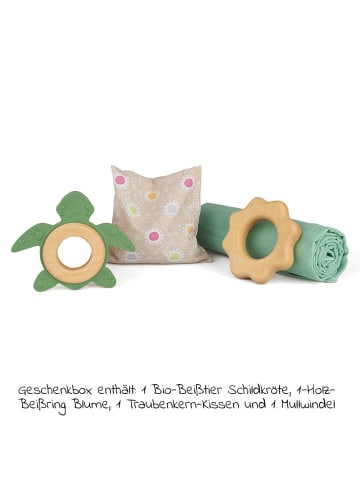 Grünspecht Geschenkbox für Baby's in beige,gruen