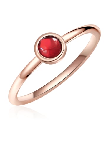 Glanzstücke München Ring aus Sterling Silber mit Granat in roségold