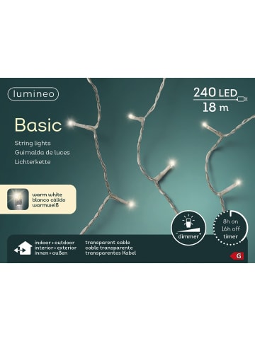 LUMINEO Lichterkette Basic 240 LED 18 m in warm weiß