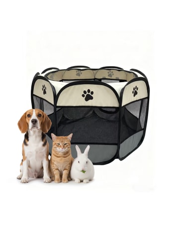 relaxdays Welpenauslauf in Mehrfarbig - (H)43 x Ø 73 cm