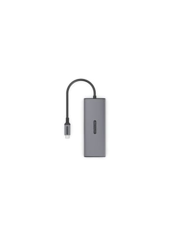 COFI 1453 Sitecom 6 in 1 USB C Hub mit 100W Power Delivery HDMI und LAN in Grau