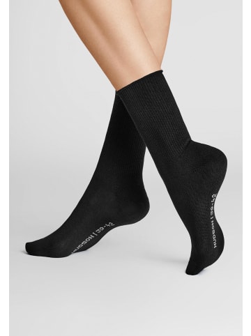 Hudson Socken Relax Soft druckfreier Bund in Black