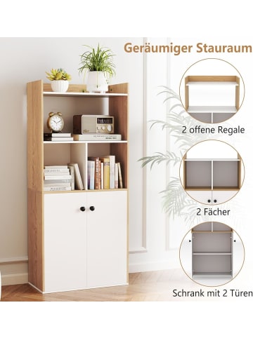 COSTWAY Bücherregal 60 x 30 x 140 cm in Beige