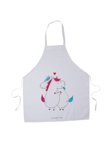 Mr. & Mrs. Panda Schürze Einhorn Mitteilung ohne Spruch in Weiß
